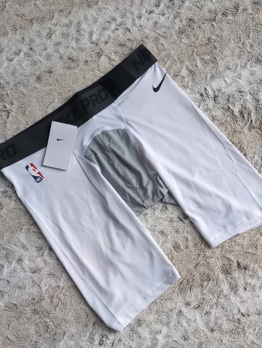 Nike Pro NBA Team Issued White Compression Shorts